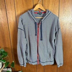 Lauren Ralph Lauren Yacht Club Striped Zip Up Hoodie Navy White Red XL